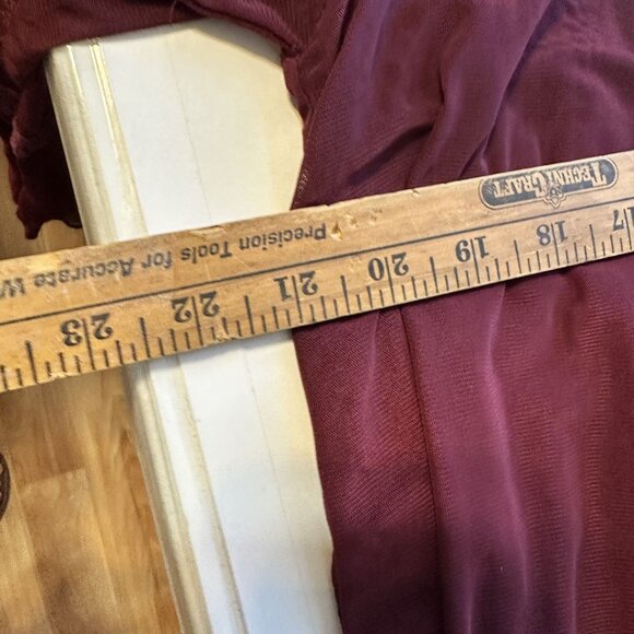 Womens Burgundy Tunic Dress Crochet Bib 1X Andree by Unit Witchy Fairy Layered - Picture 5 of 8